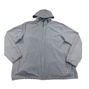 Swiss Tech Mens 2XL Gray Hooded Softshell Jacket Full Zip Rain Windbreaker